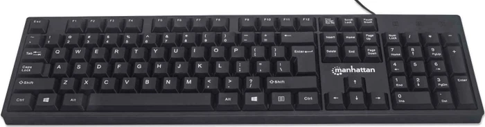 Manhattan USB-Tastatur, schwarz, USB, DE