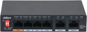Dahua PFS30 Desktop Gigabit Switch, 6x RJ-45, 60W Hi-PoE (PFS3006-4GT-60)