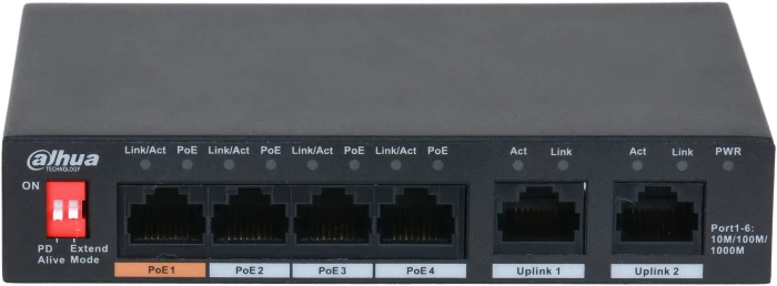 Dahua PFS30 Desktop Gigabit Switch, 6x RJ-45, 60W Hi-PoE