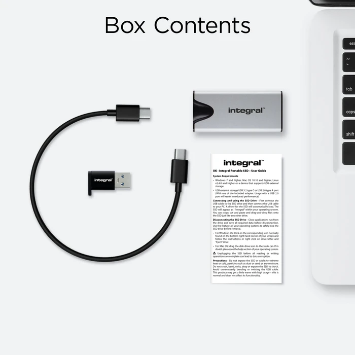 Integral SlimXpress Pro Portable SSD, 500GB, USB-C 3.2
