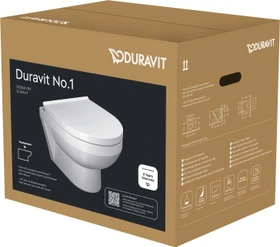Duravit No.1 Wand-WC-Set inkl. WC-Sitz mit Absenkautomatik, weiß