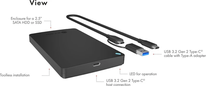 RaidSonic Icy Box IB-201T-CU31, USB-C 3.1