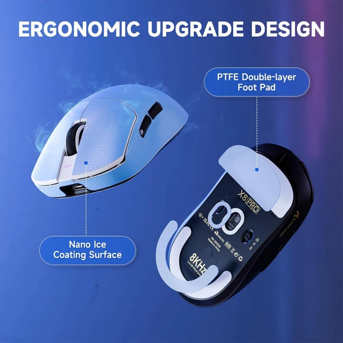 Attack Shark X8 Pro Tri-mode Wireless Gaming Mouse, weiß, USB/Bluetooth