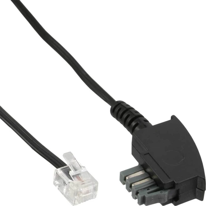 InLine Telefonkabel TAE-N (Stecker)/RJ-11 6P4C (Stecker), 1m, schwarz