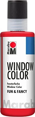 Marabu Window Color fun & fancy Malfarbe Glas/Porzellan, kirschrot, 80ml