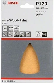 Bosch Professional C470 Best for Wood and Paint Schleifblatt K120, 100x150mm, 10 Stück