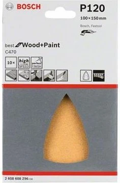 Bosch Professional C470 Best for Wood and Paint Schleifblatt K120, 100x150mm, 10 Stück