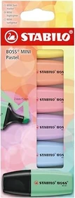 STABILO Boss Mini Pastellove pastelltürkis/minzgrün/pfirsich/pastellviolett/pastellrosa/pastellgelb, 6er-Set