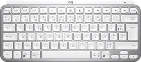 Logitech MX Keys Mini, LEDs weiß, Logi Bolt, Pale Gray, weiß/grau, USB/Bluetooth, FR