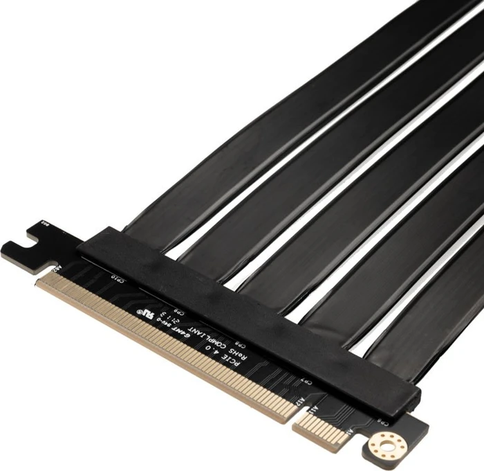 Thermal Grizzly Riser Kabel, gewinkelt, PCIe 4.0, 300mm, schwarz