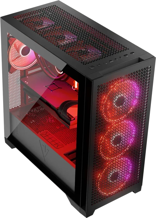 Modecom Volcano Expanse T Apex ARGB Midi, schwarz, Glasfenster