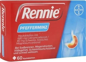 Bayer Rennie Pfefferminz Kautabletten, 60 Stück