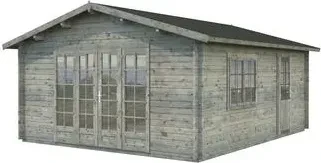 Palmako Irene 23.9m² Gartenhaus grau tauchgrundiert
