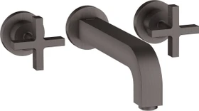 Hansgrohe Axor Citterio 3-Loch Waschbeckenarmatur mit Kreuzgriffen 222mm brushed black chrome