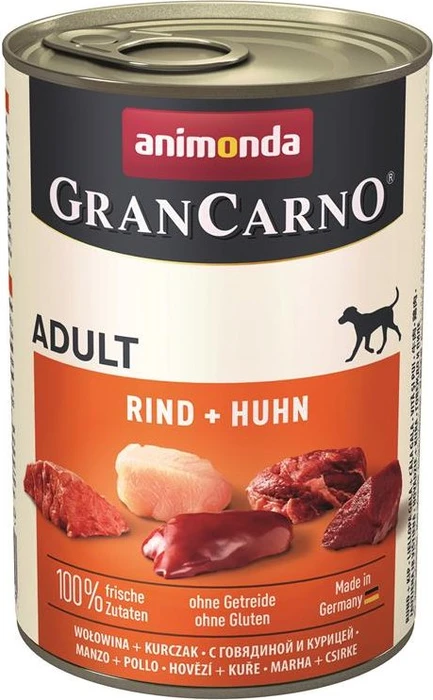 animonda GranCarno Dose Fleisch pur Adult Rind und Huhn, 2.40kg (6x 400g)