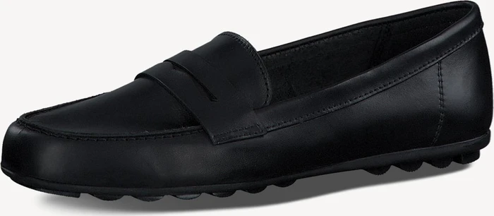 Tamaris Ledermoccassin schwarz (Damen)