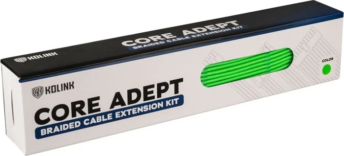 Kolink Core Adept Braided Cable Extension Kit, Green