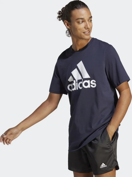 adidas Essentials Single Jersey Big Logo T-Shirt kurzarm legend ink/white (Herren)