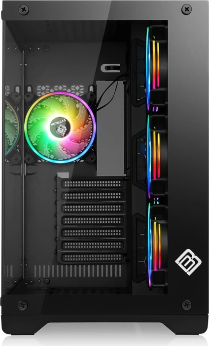 CSL-Computer Vitrum, schwarz, Glasfenster