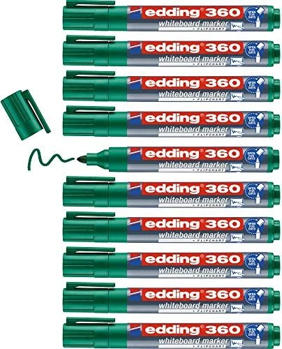 edding 360 Whiteboardmarker grün, 10er-Pack