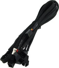 Phobya 3-Pin auf 6x 3-Pin Verteiler, sleeved, 60cm, schwarz