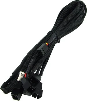 Phobya 3-Pin auf 6x 3-Pin Verteiler, sleeved, 60cm, schwarz