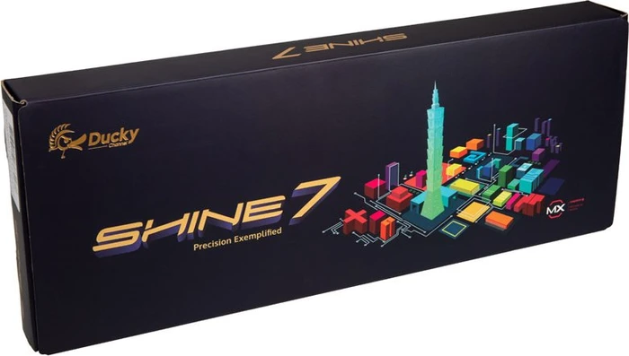 Ducky Shine 7 PBT, LEDs RGB, Blackout Edition, schwarz, MX SILENT RGB RED, USB, US