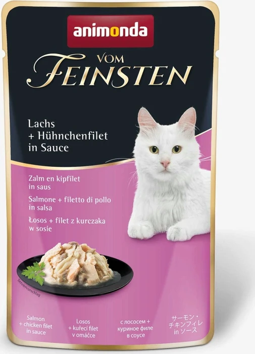 animonda Vom Feinsten Adult Lachs und Hühnerfilet in Sauce, 50g