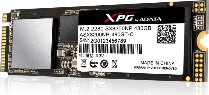 ADATA XPG SX8200 480GB, M.2 2280 / M-Key / PCIe 3.0 x4