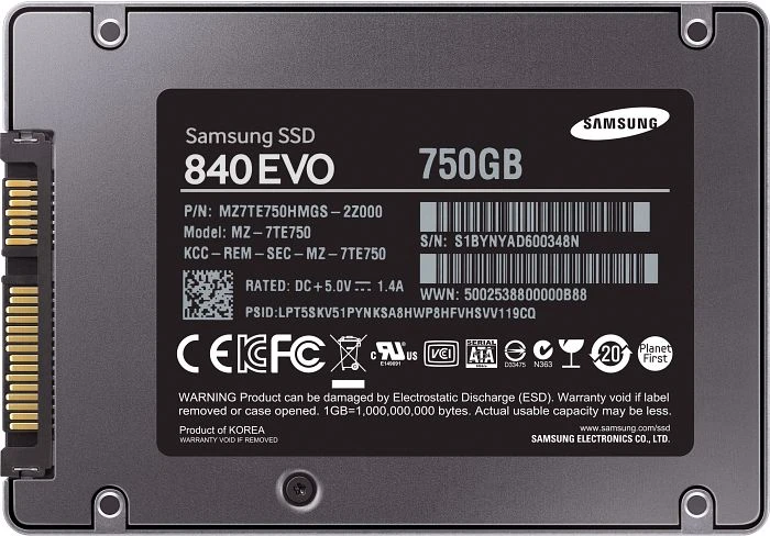 Samsung SSD 840 EVO 750GB, 2.5" / SATA 6Gb/s