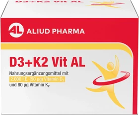 Aliud D3+K2 Vit AL 2000I.E./80µg Kapseln, 90 Stück