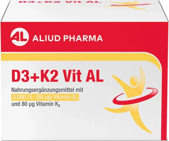 Aliud D3+K2 Vit AL 2000I.E./80µg Kapseln, 90 Stück
