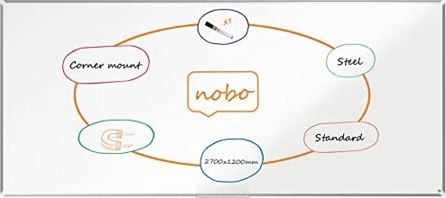 Nobo Whiteboard Premium Plus, Stahl, weiß, 120x270cm