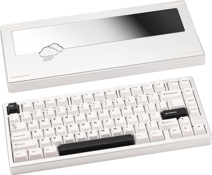 Wobkey Rainy 75 Standard, weiß/silber, LEDs RGB, HMX Violet Linear, USB/Bluetooth, US