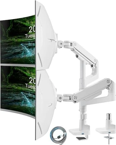 Ares Wing Dual Monitorhalterung weiß