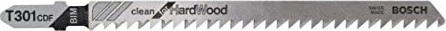 Bosch Professional T301CDF BIM Clean for Hard Wood Stichsägeblatt, 117mm, 3 Stück