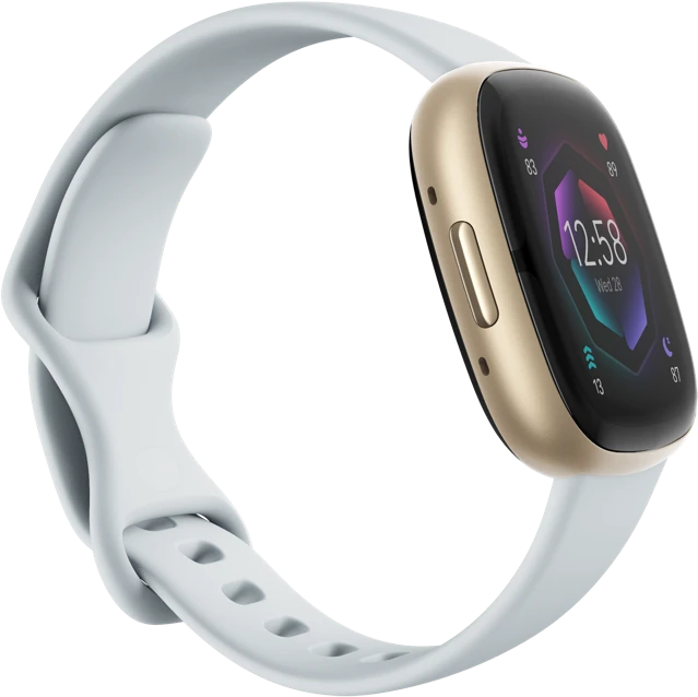 Fitbit Sense 2 Aktivitäts-Tracker nebelblau/aluminium softgold