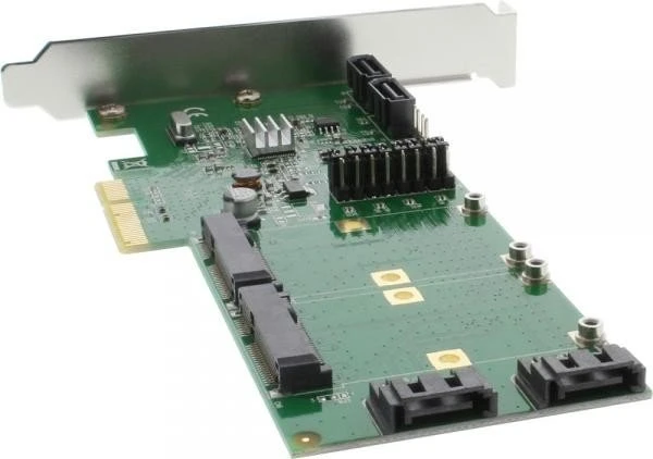 InLine 76617B, 2x SATA 6Gb/s + 2x mSATA 6Gb/s, PCIe 2.0 x4