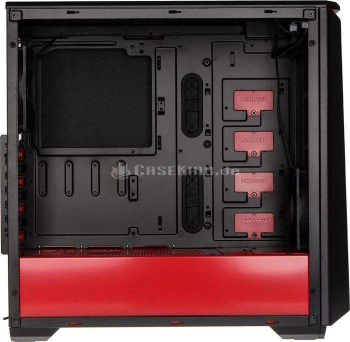 Phanteks Eclipse P400S Tempered Glass Edition schwarz/rot, Glasfenster, schallgedämmt