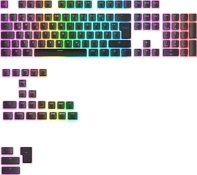 Glorious Aura V3 Keycaps, Kunststoff (PBT) Double-Shot, schwarz/transparent, 131 Tasten, ISO-DE