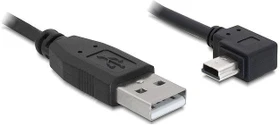 DeLOCK USB-A 2.0 auf USB 2.0 Mini-B Adapterkabel 5-polig, 3m, gewinkelt (82683)