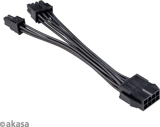Akasa 8-Pin ATX Buchse auf 4/8-Pin ATX Stecker + 4-Pin ATX Stecker, Adapterkabel, 150mm