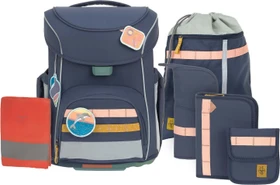 Lässig Flexy Unique navy Schulrucksack-Set, 7-tlg.