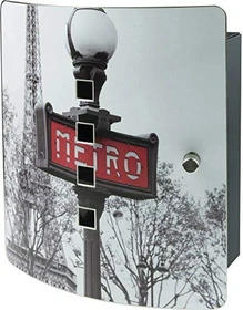 Burg-Wächter 6204/10 Ni Schlüsselkasten Paris Metro Motiv, edelstahl