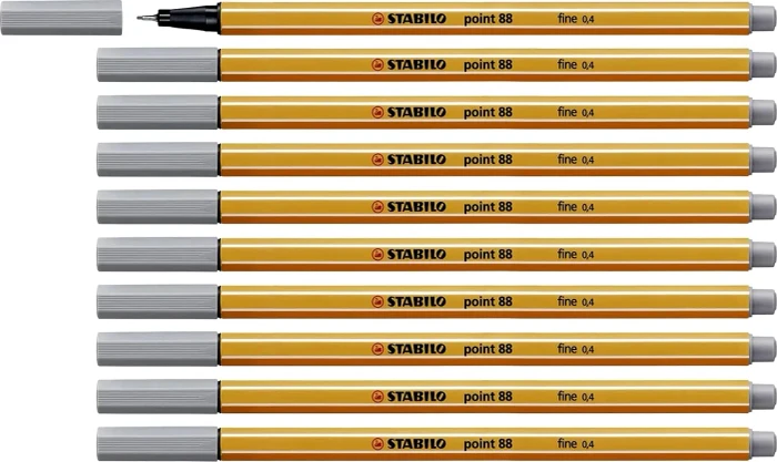 STABILO point 88 mittelgrau, 10er-Pack