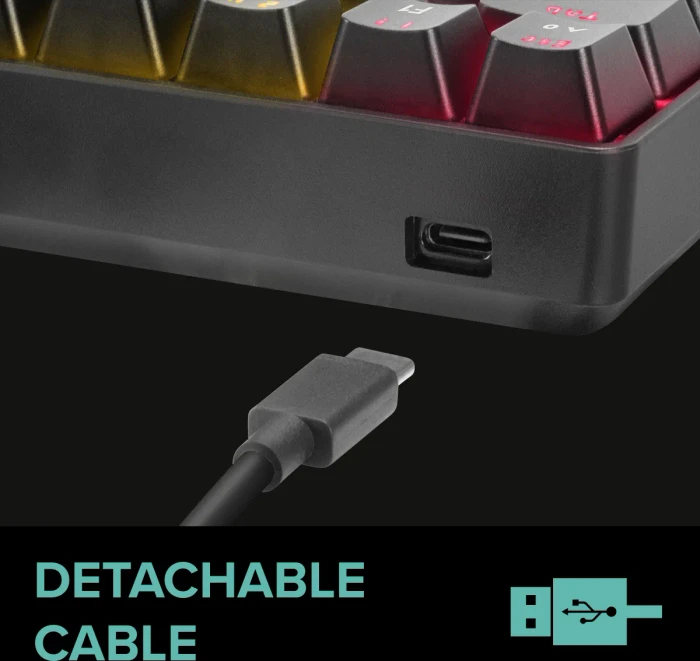 Speedlink Atmos RGB Regenbogen 60% Gaming Keyboard, schwarz, LEDs RGB, Jixian BROWN, USB, DE
