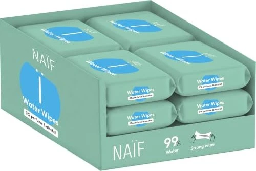 Naïf Plastikfreie Feuchttücher, 432 Stück (8x 54 Stück)