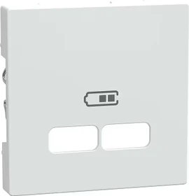 Merten System M Zentralplatte für USB Ladestation-Einsatz, polarweiß