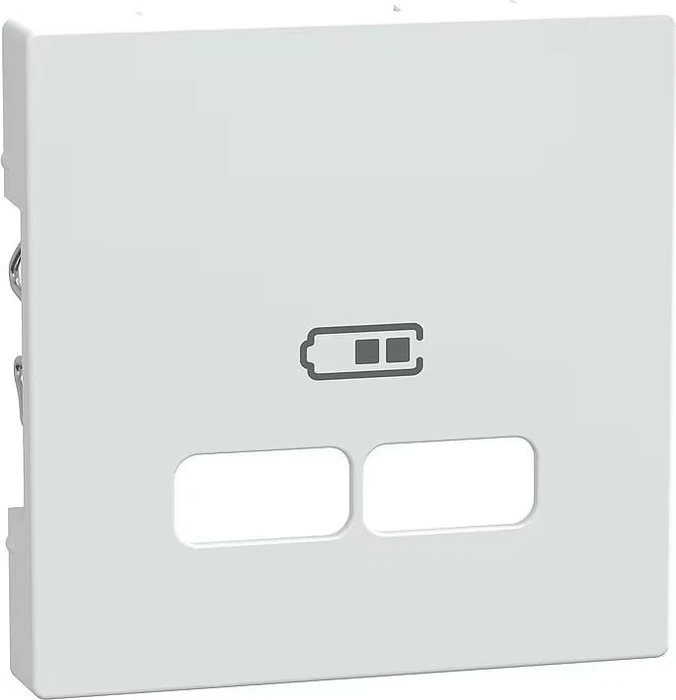 Merten System M Zentralplatte für USB Ladestation-Einsatz, polarweiß