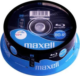 Maxell BD-R 25GB, 4x, 25er Spindel, printable